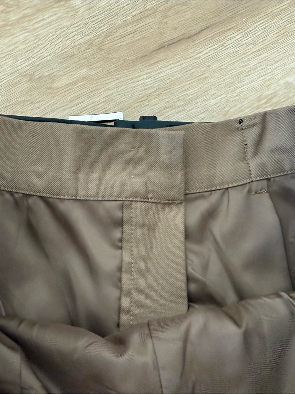Prada Brown/Tan Lined Shorts with Blue Logo Tag - Picture 7 of 10